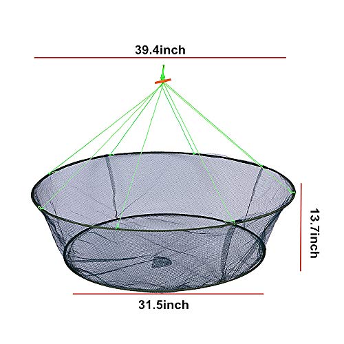 Fishing Net Trap for Bait Minnow Shrimp Crayfish Foldable Fish Crawdad Lobsters Cast Net Collapsible - size: Big (39.4 inches / 100 cm)