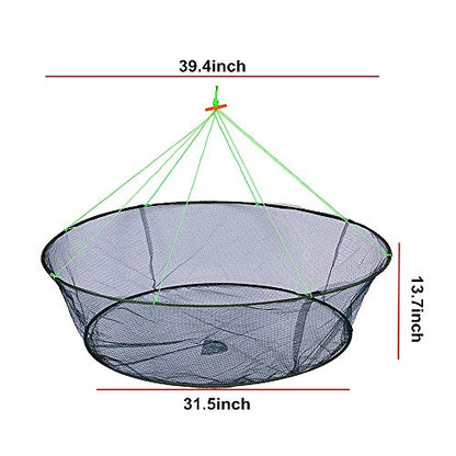 Fishing Net Trap for Bait Minnow Shrimp Crayfish Foldable Fish Crawdad Lobsters Cast Net Collapsible - size: Big (39.4 inches / 100 cm)
