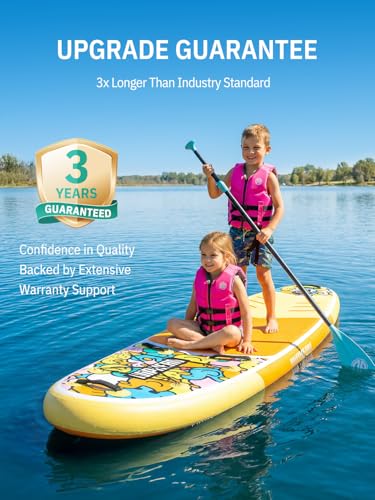 Niphean 10' Inflatable Paddle Board, Ultra-Light SUP for Beginners - color: Yellow