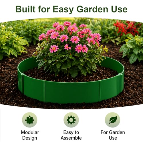 18 Panels Planting Grow Rings, Diameter Range 7-17.5 Inches, Garden Rings for Flowers, Vegetables, Seedlings, Pots, Planters and Garden Beds, Helps Separate Rock and Define Planting Spaces - size: 10.5in-6 panels