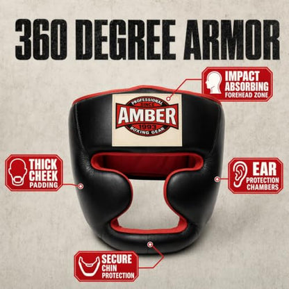 Amber Fight Gear Deluxe Headgear - size: X-Large