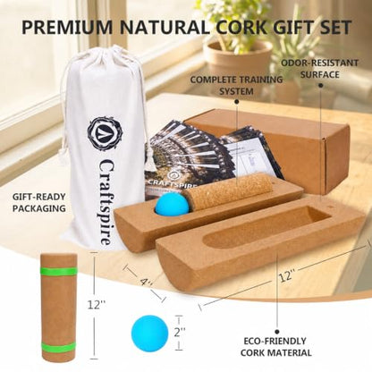 Cork Balance Board 4-in-1 Foot and Ankle Strengthener Kit