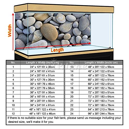 Pebbles Aquarium Background Poster HD Fish Tank Decor Landscape 24" 48" 72" (24" x 12"/ 61 x 30cm)