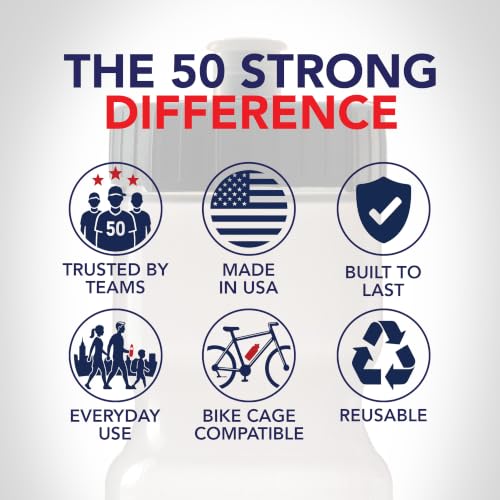 50 Strong | Custom Water Bottles, 24-Pack, 22 oz, Personalized, Logo Ready - color: Custom