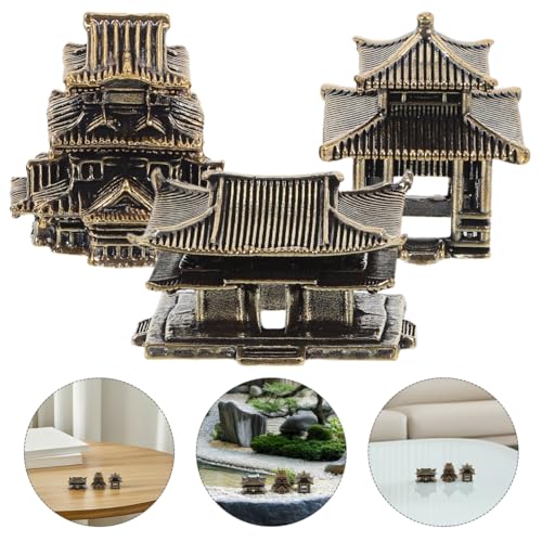Amosfun 3pcs Mini Pagoda Sculpture Tiny Vintage Miniature Figurine for Zen Garden Micro Landscape Enhancements Aquariums Bookshelves Ornament 1.2"