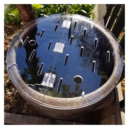 Customizable Acrylic Round Fish Tank Cover - Anti-Jumping Flip-Top Lid with Vent Port, Cat-Proof Design to Prevent Fish from B Caught - Ideal for riums - size: 90cm/35in