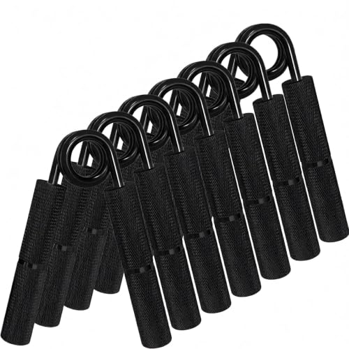 Silver 50LB-400LB Metal Hand Grip Strength Trainer Set - color: Black, size: 7Pack(50LB-350LB)