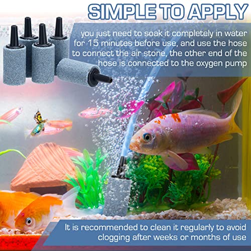 100 Pieces 1 Inch Air Stone Cylinder Air Pump Aquarium Air Stone Accessories Aerator Diffuser for Small Buckets Nano Fish Tank Hydroponics