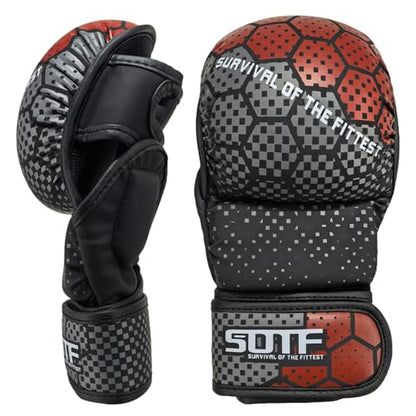 YWChenzy Fighting MMA Sparring Gloves Open Palm Martial Arts Boxing Punching Bag Training Gloves - color: sst15