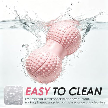 Large Peanut Massage Ball 4.3" Double Lacrosse Ball for Myofascial Release - color: Pink-large Peanut Ball
