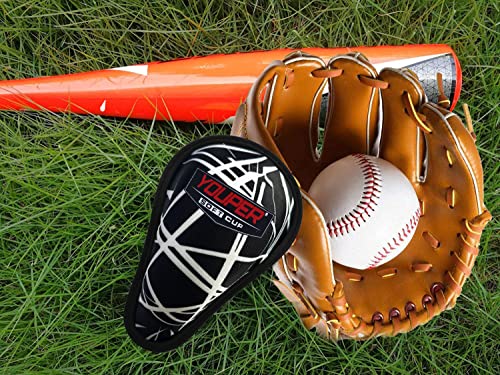 Youper Boys Youth Soft Foam Protective Athletic Cup (Ages 7-12), Kid Athletic Cup for Baseball, T-Ball, Football - color: Black White
