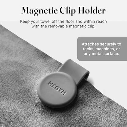 WeGym Suede Performance Towel with Magnetic Clip, Slate - color: Slate