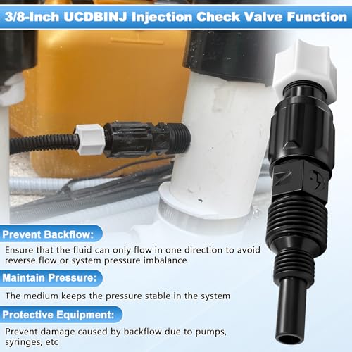 3/8 Inch UCINJ38 Injection Check Valve Replacement for Stenner Pump Parts 45, 85, 100, & 170 Adjustable & Fixed, SVP, BDF Series with Duckbill (1 Pack) - style: 1 Pack