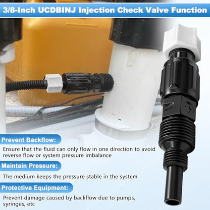 3/8 Inch UCINJ38 Injection Check Valve Replacement for Stenner Pump Parts 45, 85, 100, & 170 Adjustable & Fixed, SVP, BDF Series with Duckbill (2 Pack) - style: 2 Pack