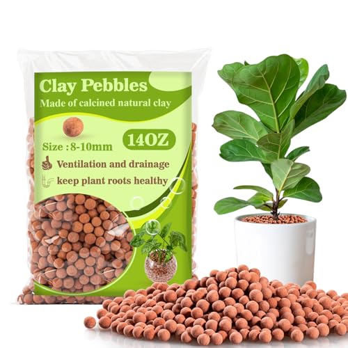 Sukh Clay Pebbles for Plants - 14 OZ Pebbles for Indoor Plants Clay Used for Drainage, Decoration, Aquaponics, Hydroponics and Other Gardening Essentials Hydroton Small Pebbles Leca - color: Orange