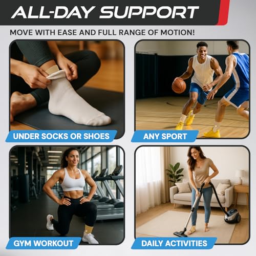 Sleeve Stars Ankle Brace Men & Women Support (Single/M:10"-12"/Beige) - color: Beige, size: Medium