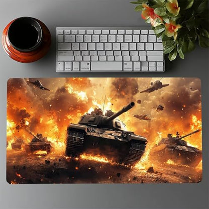 Tank Mouse Pad 24x12x0.12Inch Waterproof Large Mouse Pad War Desk Mat als Mousepad for Laptop Desktop Computers Gaming Keyboard,Mousepad Improve Accuracy and Speed for Home Office Decor Gifts JXL-2881