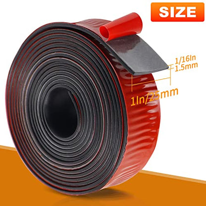 Neoprene Rubber Strips, Self Adhesive Solid Rubber Sheets Rolls for Pads, Crafts, DIY Gaskets, Seals (1" Wide, 1/16" Thick, 10' Long) - size: 1" Wide, 1/16" Thick, 10' Long