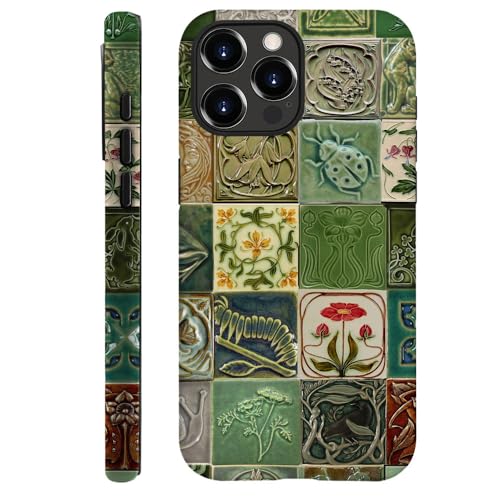 Compatible with iPhone 14 Pro Max,Durable & Shockproof Phone Case Cover Design - Collage Tiles Vines Snails Nature - color: Collage Tiles Vines Snails Nature, size: iPhone 14 Pro Max