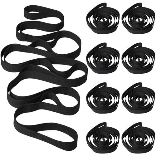 Foilswirl 8 Pack Stretch Strap Bulk Yoga Strap with 10 Loops Stretching