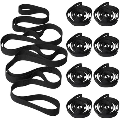 Foilswirl 8 Pack Stretch Strap Bulk Yoga Strap with 10 Loops Stretching
