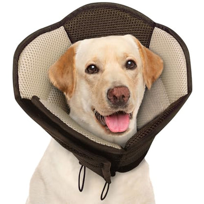 AOFITEE Dog Cone Adjustable Large Cone for Dogs After Surgery, Brown L - color: Brown, size: Large