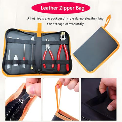 Tayfeim Glass Cutters Tools Set Glass Cutting Tool kit Glass Cutter Glass Running Pliers Breaker Grozer Pliers Stained Glass Tools with Curved Jaws Zipper Package - color: A KIT