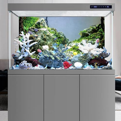 AWERT 24x16 inches Aquarium Background Stone Aquarium Background Aquatic Plant River Bed & Lake Fish Tank Background Vinyl Background