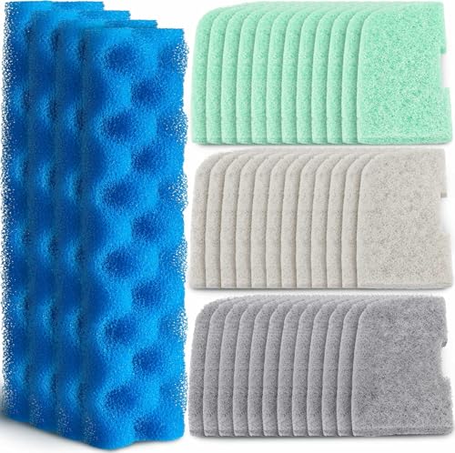 40 Pcs Replacement Filter Media Kit Compatible with Fluval 406/407, Aquarium Filters Set Including 4 Biological Foams, 36 Ammonia/Phosphate/Nitrite Remover - style: 406/407