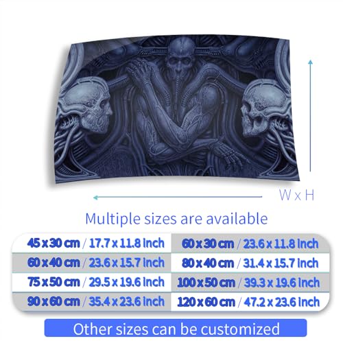 Aquarium Background Stickers - Alien Skull Blue Ritual - Fish Tank Reptile Terrarium Decor Poster (45 x 30 cm / (17.7 x 11.8 inches))