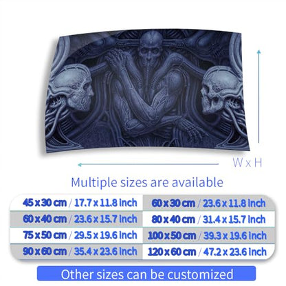 Aquarium Background Stickers - Alien Skull Blue Ritual - Fish Tank Reptile Terrarium Decor Poster (45 x 30 cm / (17.7 x 11.8 inches))