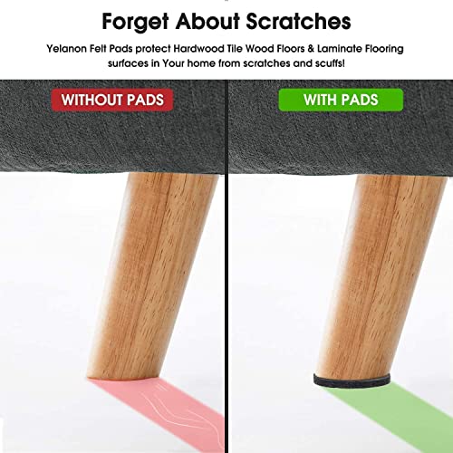 Felt Furniture Pads -56 Pcs(1+2)” Premium Felt Pads for Chair Legs Furniture, Floor Protectors for Hardwood Floors,Beige & Black