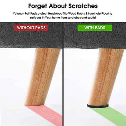 Felt Furniture Pads -56 Pcs(1+2)” Premium Felt Pads for Chair Legs Furniture, Floor Protectors for Hardwood Floors,Beige & Black