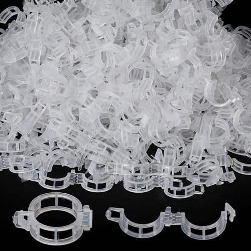 400PCS Plant Support Clips, White Plastic Garden Clips for Tomato Cucumber Flower Squash Vine, 1.2' Inner Diameter - color: White 400pcs