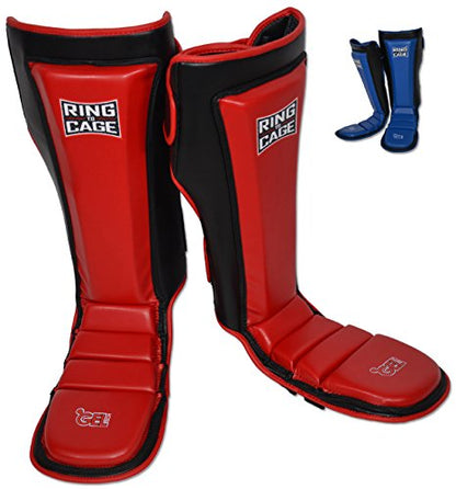 Ultima GelTech MMA Muay Thai Grappling Shin Instep Shin Guards - color: Red, size: Medium