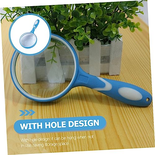 COLLBATH Boys and Girls' Reading Magnifier Handheld Magnifier Handle Design Durable 2X Magnification for Exploration - color: Blue