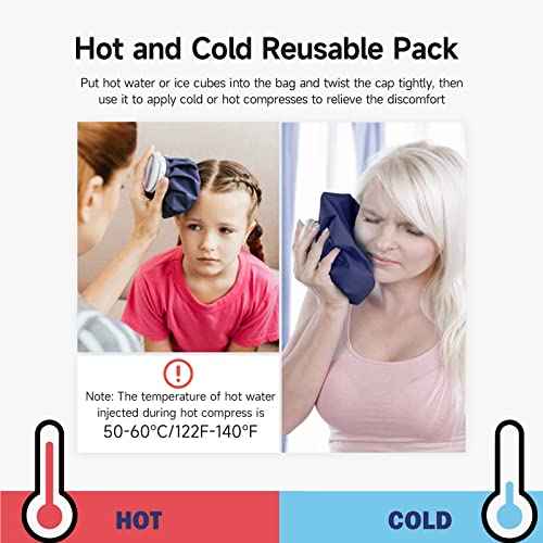 BICAREE Ice Pack for Injuries Reusable, Ice Bags Hot Water Bag for Hot & Cold Therapy and Pain Relief with Cover, No-Leak Elastic Breathable Ice Bag, Size 11" - size: 11''