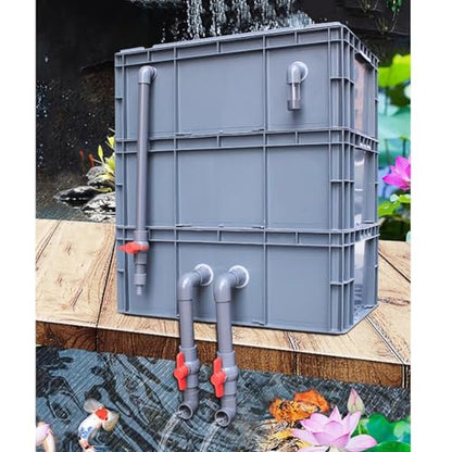 Aquarium Filter ，Large External Water Cycle System for Ponds and Fish Tanks, DIY Turnover Box, Drip Box ， No Pump Filter Media Included