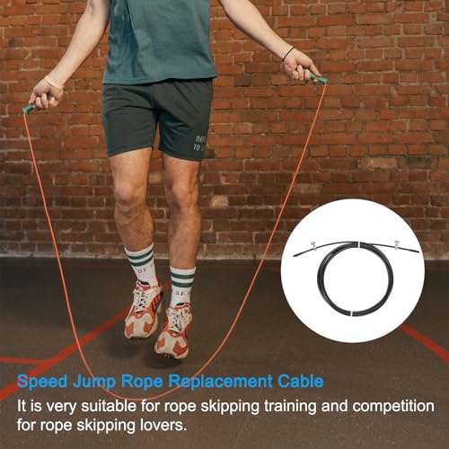 PATIKIL Speed Jump Rope Replacement Cable Professional Skipping Rope Steel Wire Replace for High Speed Jump Ropes - color: Black