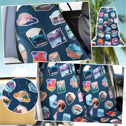 Hahafelt 2 Pcs Car Seat Towel Cover Running Towel Seat Cover, National Park - style: National Park