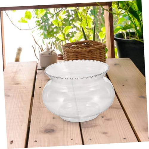 PRETYZOOM Plastic Betta Fish Tank Bubble Planter Pot Round Aquarium Bowl for Home Decor Easy Maintenance Cleaning for Wedding Party Decorations