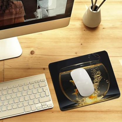 Mousepad Fish in Fish Tank MouseMats with Non-Slip Base MousePads for Man Woman Computer Desktop Protection Mat Desk Mat with Stitched Edges - size: 9.8"x11.8"