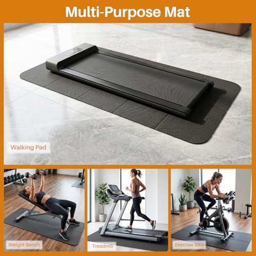 Walking Pad Mat for Carpet,6mm Thick,Bike Mat Compatible with Peloton Bike,Elliptical,Treadmill Mat,Under Exercise Bike Trainer Pad for Indoor Stationary Spin Bike Gym Equipment Hardwood Floor Carpet - size: 60"L x 24"W x 0.3"Th