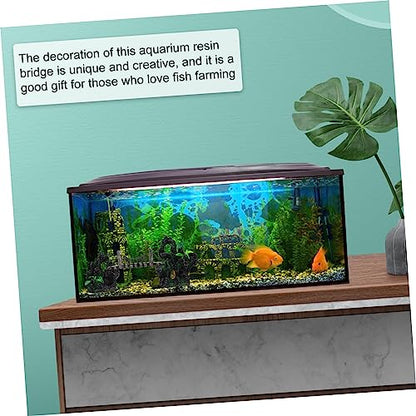 Alipis Aquarium Suspension Bridge Decor Resin Rockery Adornment for Fish Tank Landscaping Lifelike Model Unique Design Creative Aquarium Decoration