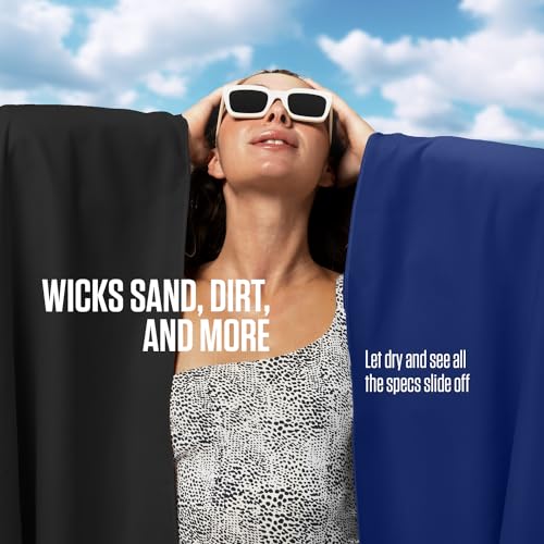 VENTURE 4TH Quick Dry Microfiber Towel for Camping & Gym - Black Large - color: Black, size: 60.00" x 31.50"