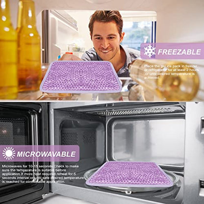 Gel Ice Pack for Injuries Ice Bag with Strap-1 Pack Reusable Hot Cold Pack - color: Purple-1 Pack