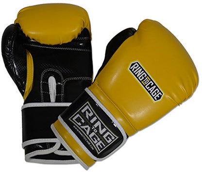 Gym Training Stand-Up Boxing Gloves - color: Yellow/Black, size: Regular weighs 12oz