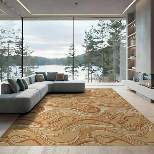9'x12' Washable Flatwoven Rug, Beige Modern Shark Stain Resistant Massive Carpet for Dining Room, Basement, Large Office, Non-Slip Chair-Friendly Mat | Ref:2067604 - color: Beige/Pattern 39, size: 9' x 12' (Rectangular)