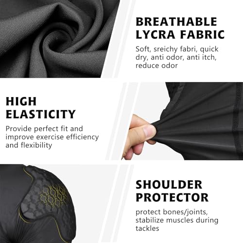 Mens Football Rib Protector with Pads Adult Protective Undershirt Heart Guard for Softball Rugby Lacrosse - size: Small