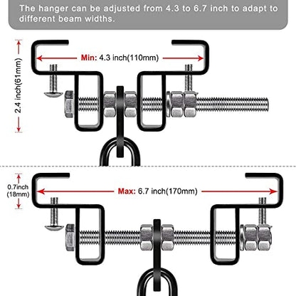 BeneLabel Punching Bag Hanger for I Beam 880 LBs Capacity Heavy Bag Mount Width Adjustable Boxing Bag Holder & Steel Beam Clamp for Beam - color: Hanger & Carabiner(1 Pack)